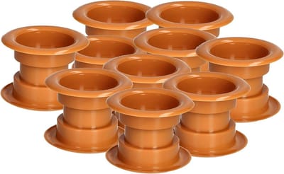 Ronde Luchtroosters - Ventilatieroosters - Luchtcirculatie Badkamer - Set van 10 - 55mm Buitendiameter - Elzenhout