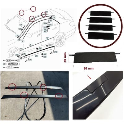 BSR555-1 4x Panoramisch dak Glazen zonnedaklijst Poortzak Afdekrail Deksel Trim 2126902882 voor Mercedes E-klasse W212 S212 96*30 mm