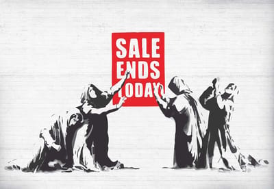 Fotobehang Banksy Graffiti | XL - 208cm x 146cm | 130g/m2 Vlies