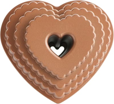 Bakvorm Hartkrans - Taartvorm Motief - Mooie Taarten Maken - Gegoten Aluminium - 26.7 cm - Zilverkleurig