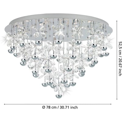 EGLO Stars of Light LED plafondlamp Pianopoli chroom Ø 78 cm