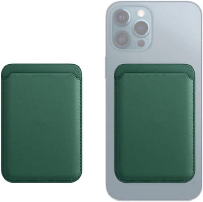 Pradeo - Magsafe Pasjeshouder - Magnetische Kaarthouder Geschikt Voor Apple iPhone - Magsafe Portemonnee Voor Telefoon - Magnetische Wallet - Card Holder Phone - Geschikt Voor iPhone 12/13/14/15/16/17 - Donker Groen