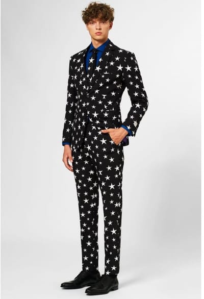 OppoSuits Starstruck - Heren Pak - Carnavalskleding - Kostuum - Zwart - Feest - Maat 46