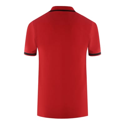 Aquascutum AQ 1851 Embroidered Tipped Red Polo Shirt