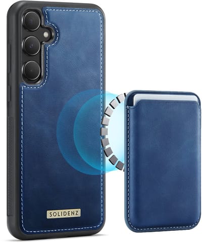 Magnetisch Hoesje geschikt voor Samsung A55 Hoesje - Magnetische Pasjeshouder - Schokbestendig - Blauw