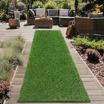 Kunstgras Tapijt - Grasmat Hond - Buiten Gebruik - Waterdicht Antislip - 2x8 ft - Groen