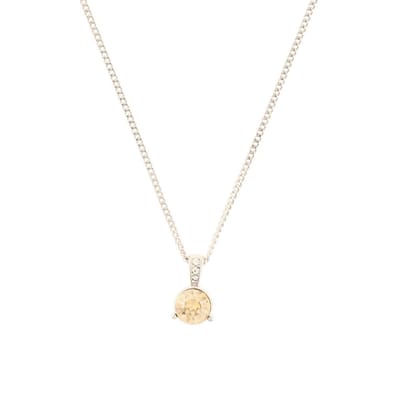 Behave® Dames Ketting - Zilverkleur Steentje 40 cm - Nikkelvrij, Handgemaakt