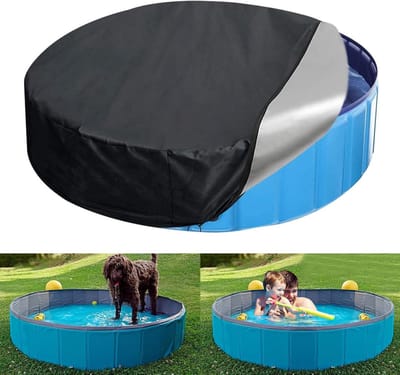 Zwembadstofhoes - Gemaakt van Oxford-doek - Trekkoordontwerp - Voorkomt bladeren - 160*30cm - Draagbare ronde vorm - Opvouwbare zwembadhoes -Stofdicht en waterdicht - Geschikt voor kinderen en huisdieren in het zwembad