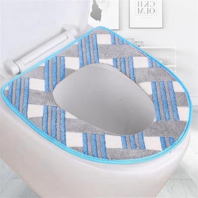 Toiletstoelhoes - Warme Zitting - Comfort Verhogend - Met Rits - Set van 2 - Blauw