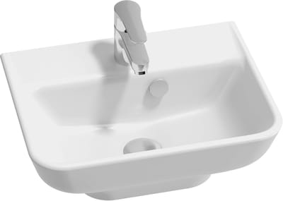 Wastafel Keramiek - Handenwasser - Badkamer Inrichting - Rechthoekig Design - 45 cm - Wit