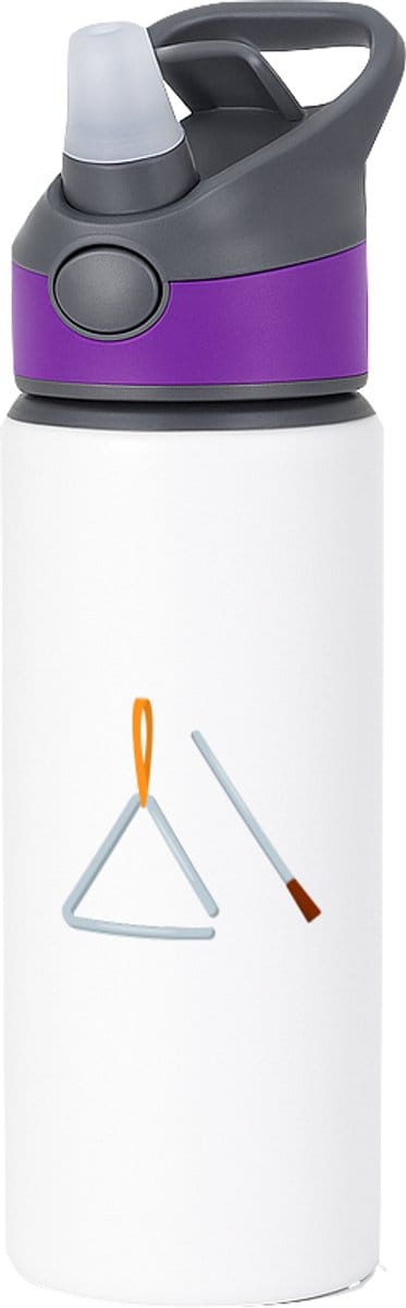 Hacebo® - Triangels waterfles met rietje paars - Triangel - Muzikanten - Muzikant - slaginstrument - water fles - 650ML