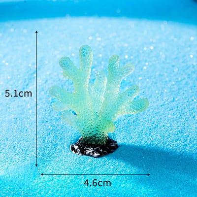 2 stuks Lichtgevend Koraal Micro Landschap Kunstmatig Koraal Hars Ornamenten Voor Vis Tank Aquarium Accessoires Decoraties Huisdecoratie groen