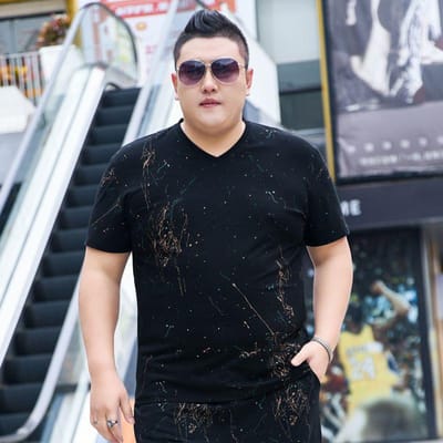 Dikke Heren Plus Size Plus Size Bedrukt Trendy Bedrukt T-shirt met Korte Mouwen Extra Groot Los T-shirt met Halflange Mouwen 4XL