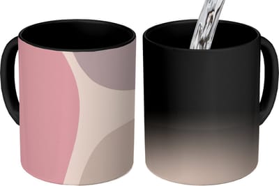 Magische Mok - Foto op Warmte Mokken - Koffiemok - Design - Pastel - Minimalisme - Magic Mok - Beker - 350 ML - Theemok