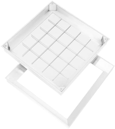 Schachtafdekking Vierkant - Inspectiedeksel Frame - Vloer Afdekken - Naadloos Ingebouwd - 40 x 40 cm - Zilver