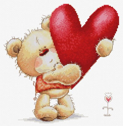 Borduurpakket Luca-S - Big Heart - Groot Hart - B1422 - Valentijn - Valentijnsdag