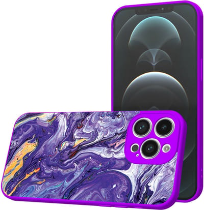 Smartphonica Telefoonhoesje Geschikt voor iPhone 12 Pro Max met Paars Goud Marmer opdruk - TPU Back Cover Case Purple Gold Marble Design - Paars geschikt voor iPhone 12 Pro Max