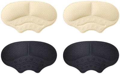 Hielkussentjes, 2 paar zelfklevende hielkussentjes voor te wijde schoenen, antislip schoenkussentjes voor sneakers, hoge hakken en te grote leren schoenen, Huidskleur en zwart