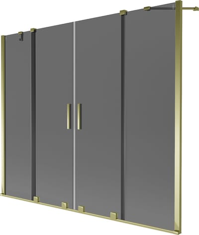 Mexen Velar Duo badwand tweedelige schuifbare 170 x 150 , grafiet, goud - 896-170-000-42-50