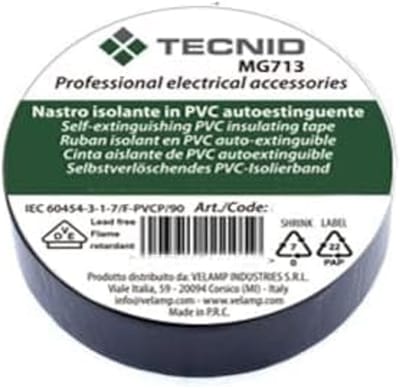 Zwarte PVC Isolatietape 19mm x 25m - VDE Gecertificeerd - Waterdicht en Warmtebestendig - Zelfklevend voor Elektrisch Werk