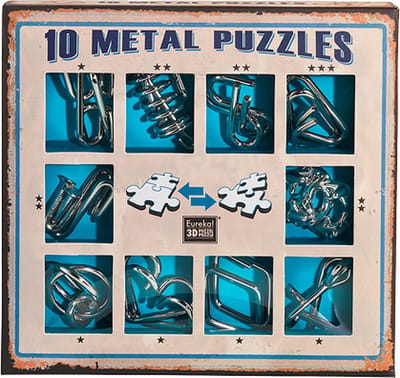 Eureka Metal Puzzle set - 10 Metal puzzles set - Blue (only available in display 52473355)