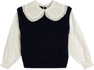 Vierkante kraag Met brode Sweater