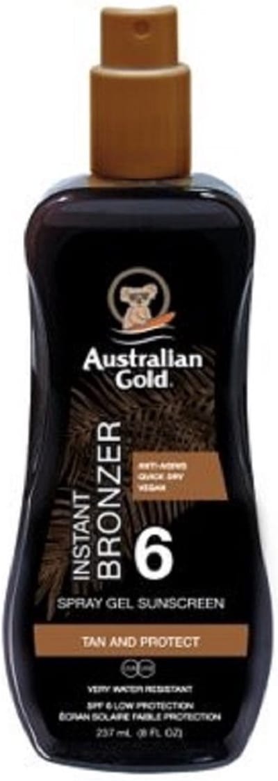 Australian Gold SPF 6 Spray Gel met Bronzer - 237 ml - zonnebrandcrème