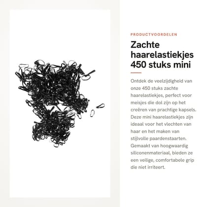 Dailygoods- Haarelastiekjes 450 Stuks - Zachte Elastische Mini-Haarelastiekjes - Veilig Siliconenmateriaal - Voor Vlechten en Paardenstaarten - Comfortabele Grip - Haarbandjes
