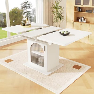Uitschuifbare Eettafel - Telescopische Tafel - Ruimte Besparen - Met Opbergruimte - 140 x 80 cm - Stijl 1