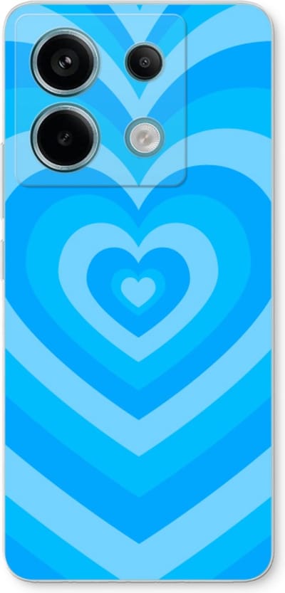 Case Company® - Hoesje geschikt voor Xiaomi Poco X6 hoesje - Hart Blauw - Soft Cover Telefoonhoesje - Bescherming aan alle Kanten en Schermrand