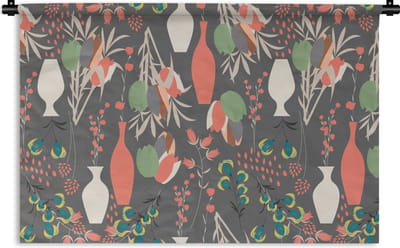 Wandkleed - Wanddoek - Boeket - Bloemen - Patronen - 90x60 cm - Wandtapijt