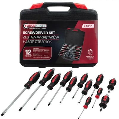 Forcekraft FK-21311 - Schroevendraaier Set - Magnetisch - 12 Stuks - Stalen Punt