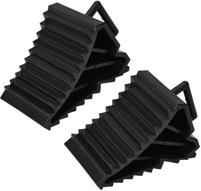 Dailygoods- Bandenhouder Hoogwaardige Rubber - Antislip Blok - Wiel Uitlijning - Geschikt voor Autoaanhangers - Ruimtebesparend - Afmetingen 15,5 x 9 x 9,8 cm - Wielblokken