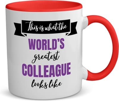 Akyol - world's best colleague koffiemok - theemok - rood - Collega - beste collega - werk - afscheidscadeau - verjaardagscadeau - 350 ML inhoud