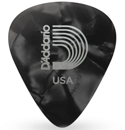D'Addario 1CBKP7-25 Black Pearl Celluloid Guitar Picks Gitaarplectrums, Extra Heavy (25 stuks)