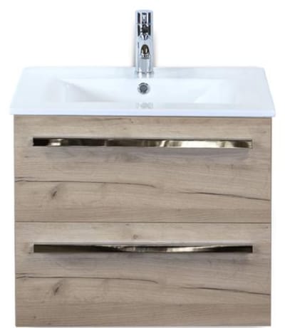 Seville Badmeubelset 60 cm - Craft Oak - Keramische Wastafel Wit Enjoy