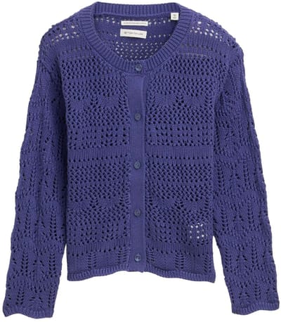 Tom Tailor - Vest met kantpatroon - Maat 92/98 - dark blue harbor