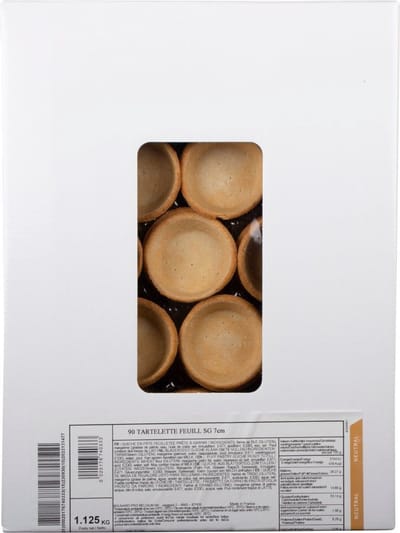Pidy Tartelette feuilletees afgebakken 7 cm - Doos 90 stuks x 12,5 gram