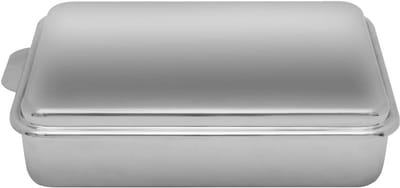 Roestvrijstalen Bakvorm - Cakevorm met Deksel - Lekkere Baksels Maken - Diepe Pan Zilver - 9 X 13 Inch