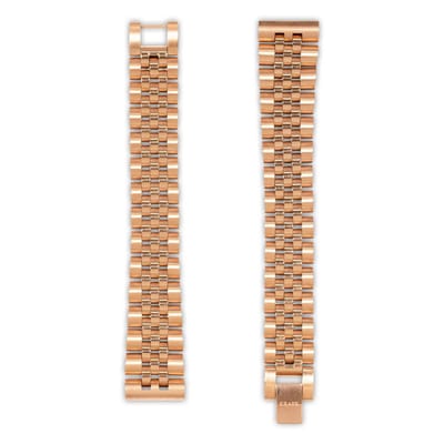 KRAEK Rosé Goud Stalen Band - horlogebandje met quick release - Rosé gouden Schakelband - 18 mm bandje - Easy click - Met inkort setje - Stalen Armband