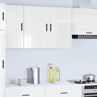 vidaXL - Keukenbovenkast - Porto - bewerkt - hout - hoogglans - wit