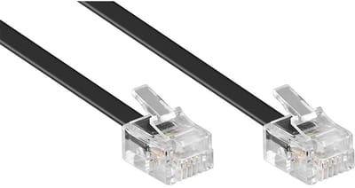 RJ11 - RJ11 telefoonkabel / zwart - 1,5 meter