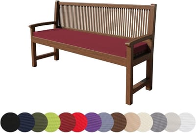 Bankkussen - Zitkussen Tuinbank - Buiten Ontspannen - Waterafstotend Polyester - 170x40x5 cm - Donkerrood