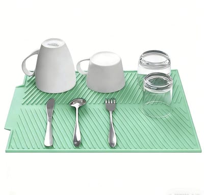 Dailygoods- Afdruipmat Siliconen 50 x 40 cm - Antislip - Droogmat Keuken - Afdruipmat Gootsteen - Sneldrogend - Verhoogde Ribbels