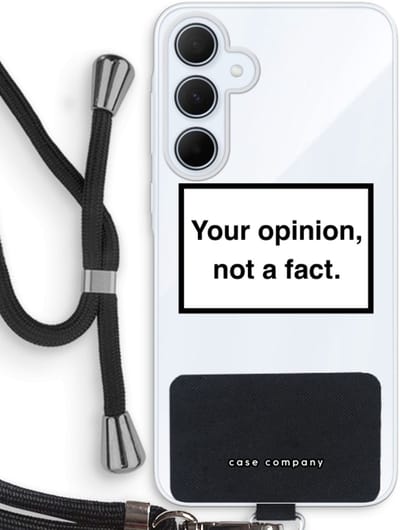 Case Company® - Hoesje met koord geschikt voor Samsung Galaxy A35 hoesje met Koord - Your opinion - Telefoonhoesje met Zwart Koord - Bescherming aan alle Kanten en Over de Schermrand