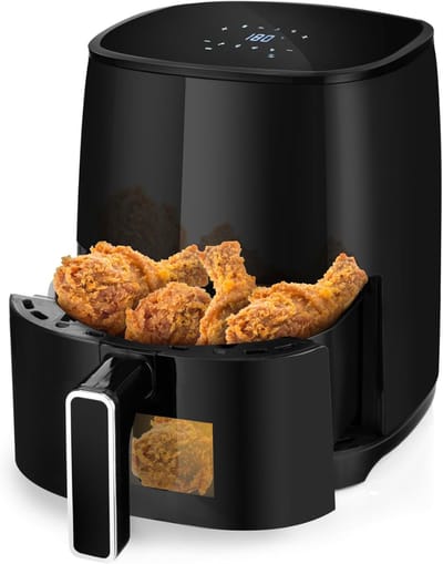 Florixa® Mini airfryer - Airfryer - Airfryer klein - Zwart - ‎26cm x 30cm x 35cm