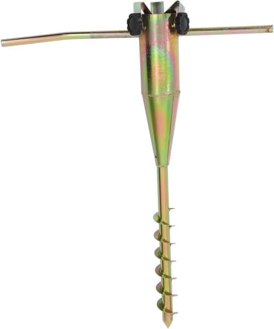 Parasol Grondanker - Strandparasol Steun - Parasol Verankeren - Robuuste Stalen Verankering - 56 x 45 x 7 cm - Geel