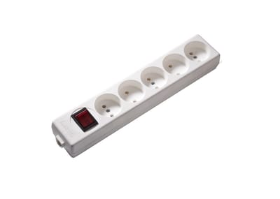Martin Kaiser 5-polige contactdoos zonder randaarde met schakelaar Arctic White (Europese Stekkerdoos) - 1051/kws [20 stuks]