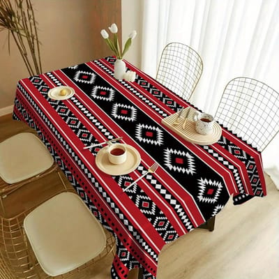 1 st. Tafelkleed, Vintage, Bohemien Tafelkleed, Rechthoekig - Tafelkleed Voor Eetkamer, Kantoor, Schrijftafel, Woondecoratie, Keuken 140x160cm