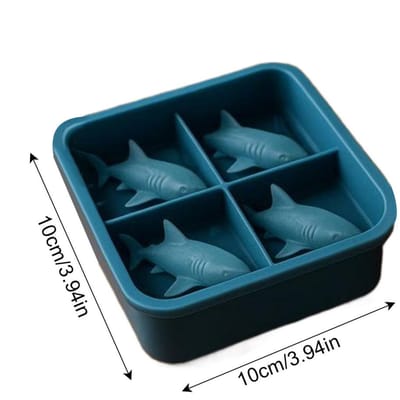 3D Haai Whiskey IJsblokjesvorm Schattig Gemakkelijk Los te Laten Siliconen Tray Vormer Vorm Voor Water Drinken Dierlijke Vorm Keuken IJsblokjesvormen